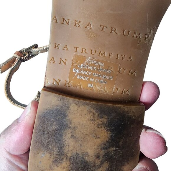 Ivanka Trump Genuine Leather Coral Sparkly Embellished Sandals 9M - Picture 10 of 15